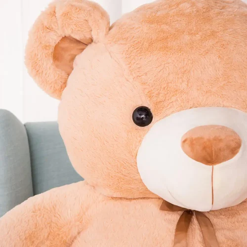Big Plush Teddy Bear, Soft Toy, 100 Cm, 39 Inches, 3.3 Feet, Light Brown, Toto - Teddyway