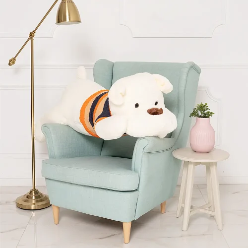 Teddyway Ladies Plush Dog, Soft Toy, 70 Cm, 27 Inches, 2.3 Feet, White - Teddyway