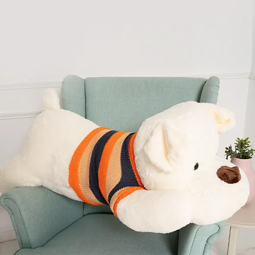 Teddyway Ladies Plush Dog, Soft Toy, 70 Cm, 27 Inches, 2.3 Feet, White - Teddyway