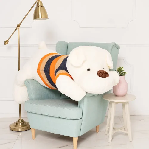 Teddyway Ladies Plush Dog, Soft Toy, 70 Cm, 27 Inches, 2.3 Feet, White - Teddyway